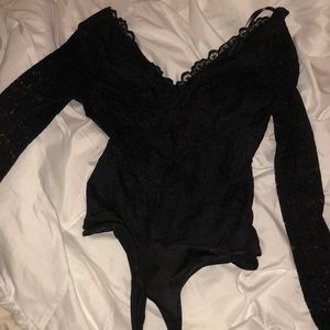 Bebe black lace bodysuit